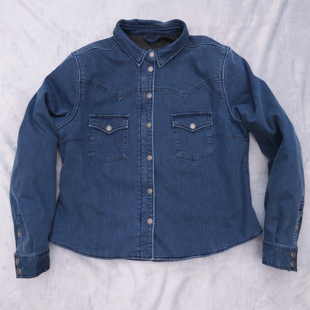 Black Arrow Moto Savannah Denim Shirt Jacket Women's 2XL Motorcycle Padded Armor